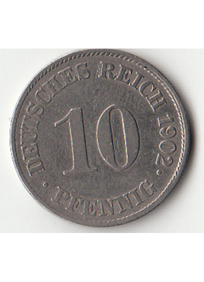 GERMANIA  10 Pfennig 1902 Zecca J